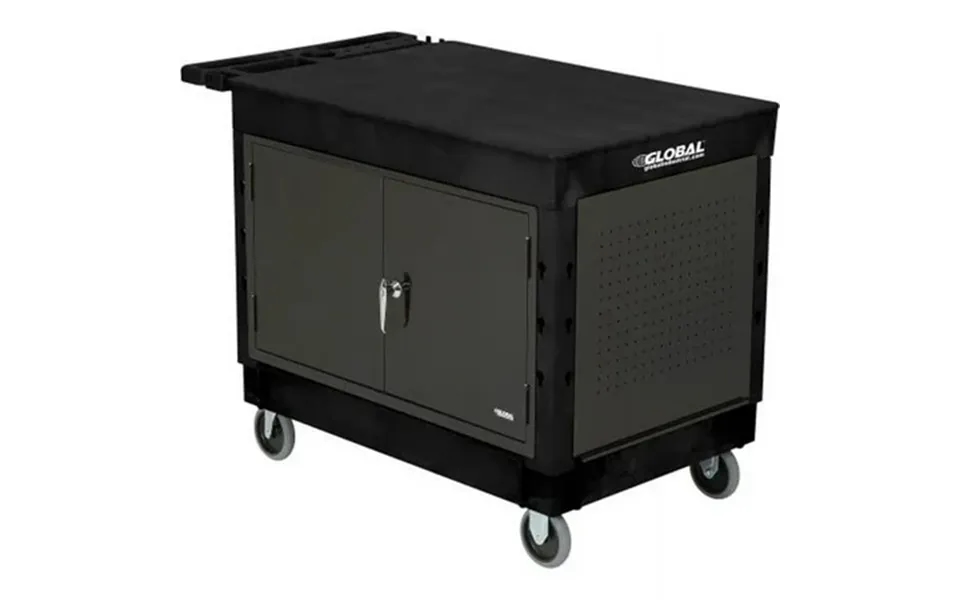 Plastic 2 Flat Black Shelf Maintenance & Utility Cart 44 X 25