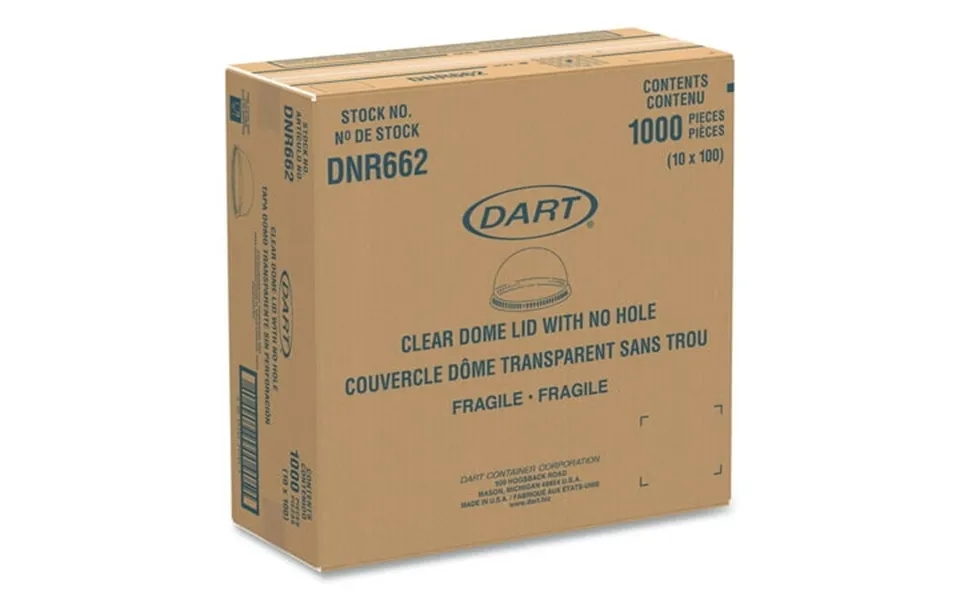 Plastic Dome Lid No-hole Fits 9-22 Oz. Cups Clear 100 Sleeve 10 Sleeves Carton