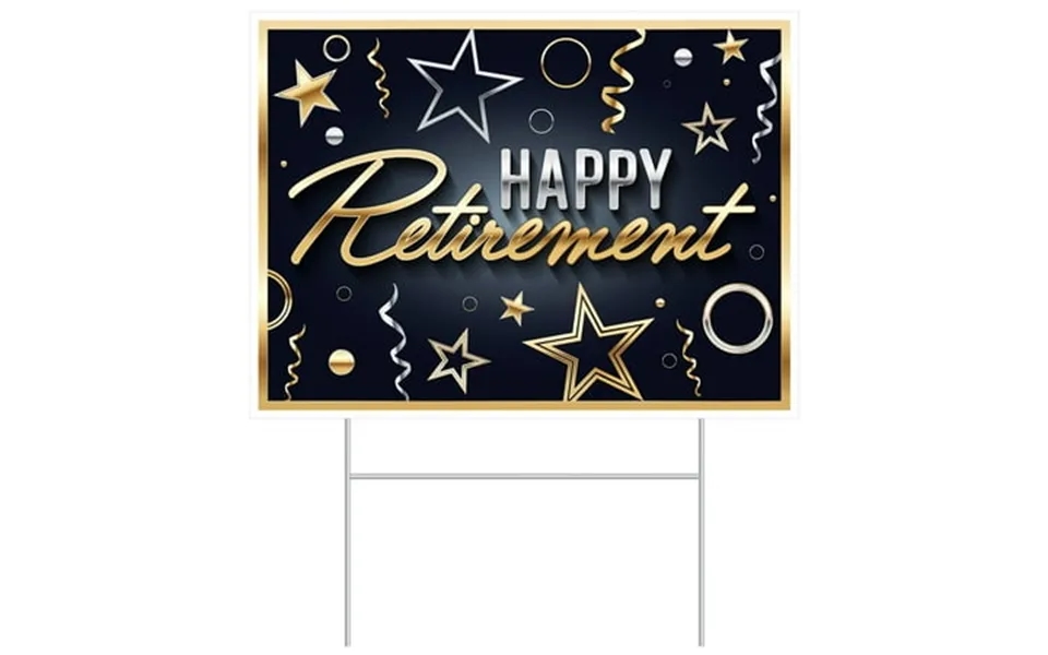Plastic Happy Retirement Yard Sign 11 X 15