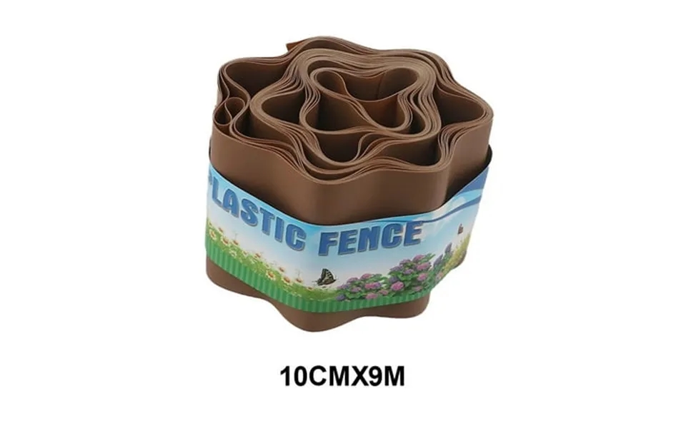 Plastic Lawn Edge Border Garden Fence 9m Roll Flexible Landscape Edging Path Separator Brown 10cmx9m