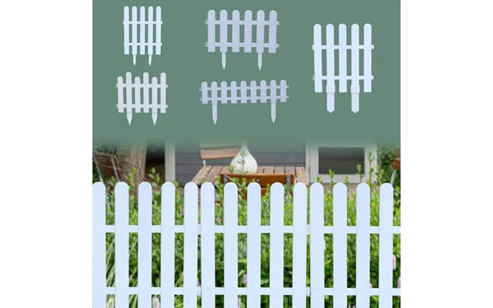 Plastic White Edging Garden Picket Insertion Fence Grass Lawn Flowerbed Plant Borders Decorative Panels Lightweight & Ea