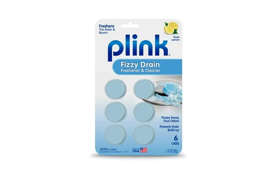 Plink Fizzy Drain Freshener & Cleaner Lemon Scent 6 Tabs