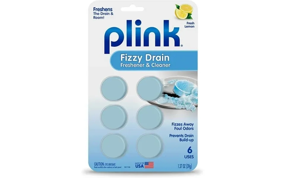 Plink Fizzy Drain Freshner Prevents Buildup And Maintains A Clear Drain Removes Drain Odor Lemon Scent 6 Tablets