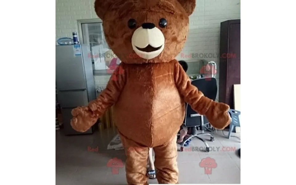 Plump And Touching Brown Teddy Bear Mascot