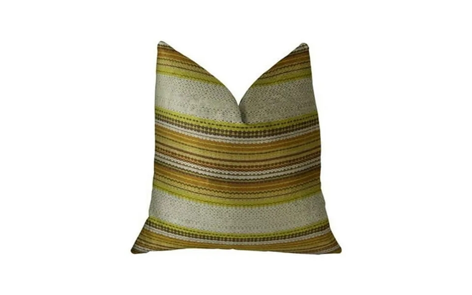 Plutus 20 X 30 Lexington Park Handmade Luxury Pillow In Cream Green And Brown