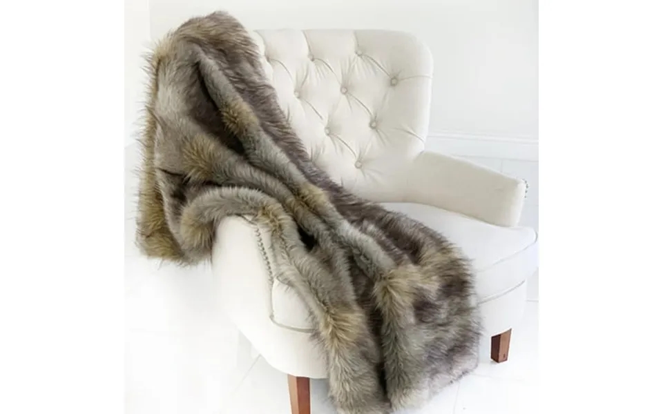 Plutus 60 X 72 Wolverine Pelage Plush Handmade Luxury Faux Fur Throw In Gray