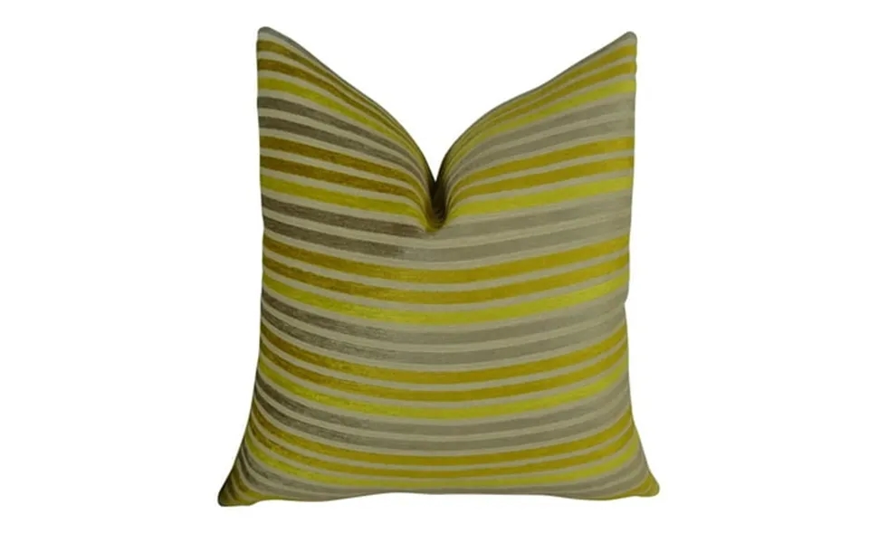 Plutus Fork Valley Handmade Throw Pillow - Lime & Gray