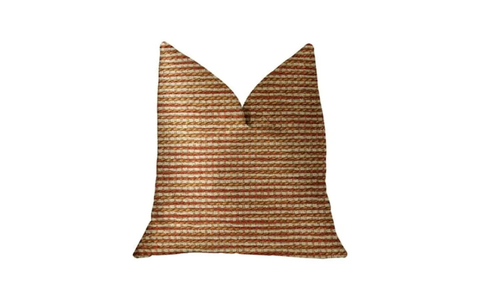 Plutus French Brick Orange And Beige Luxury Throw Pillow 24 L X24 W