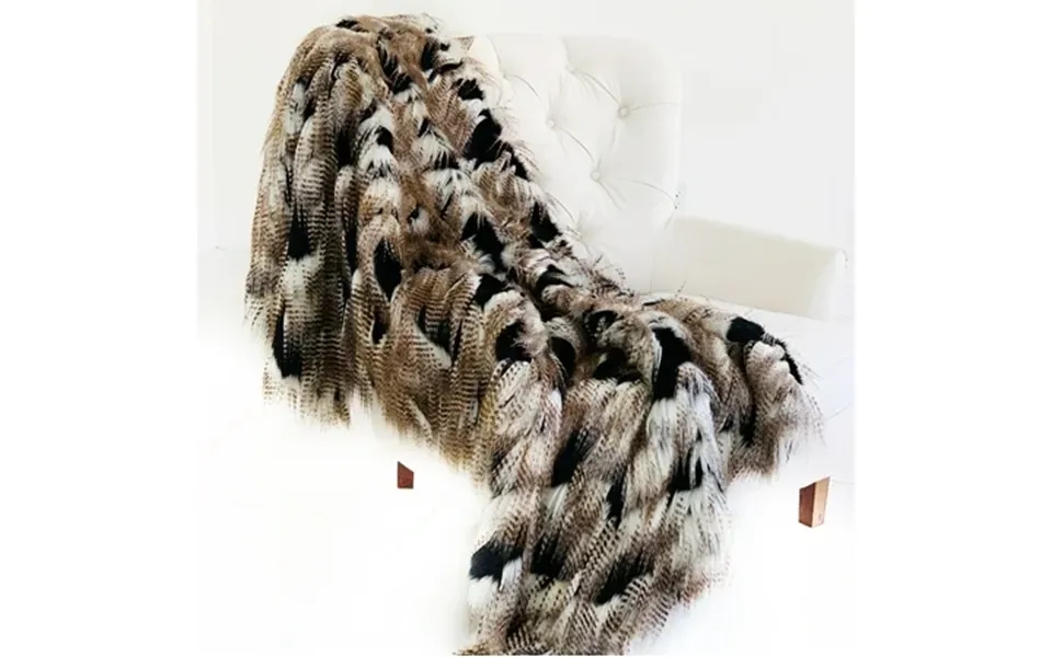 Plutus Plush Tawny Wildcat Handmade Luxury Faux Fur Throw Throw 60w X 96l- Brown