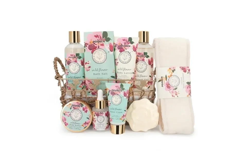 Poamcn Bath And Body Gift Set Home Spa Gift Basket Set For Women Japanese Cherry Blossom Scent 9 Piece Set