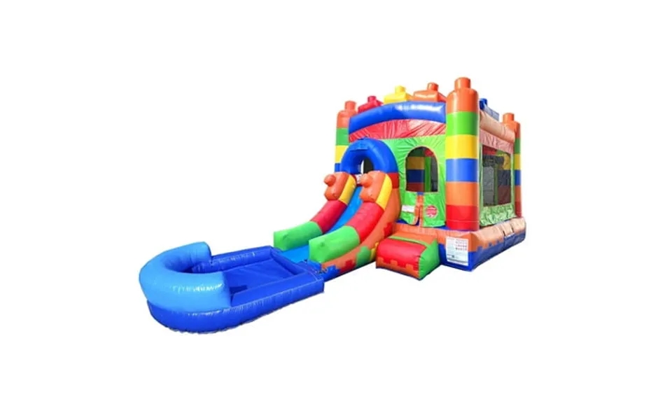 Pogo Bounce House Crossover Bounce House With Slide And Splash Pool Building Block