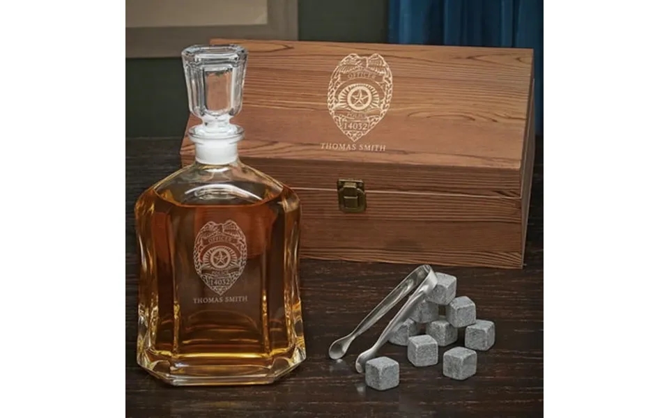 Police Badge Personalized Argos Whiskey Decanter Set