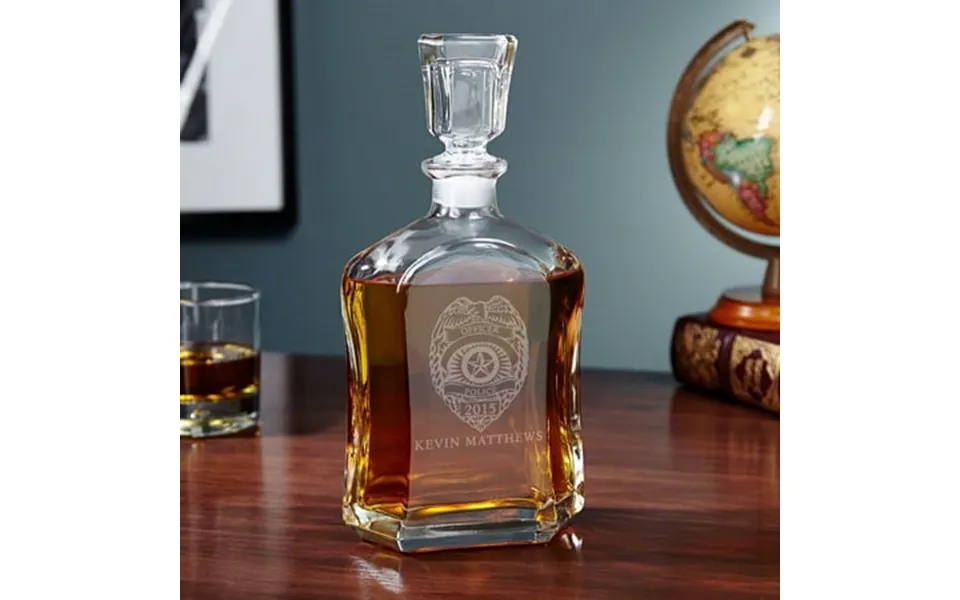Police Badge Personalized Argos Whiskey Decanter