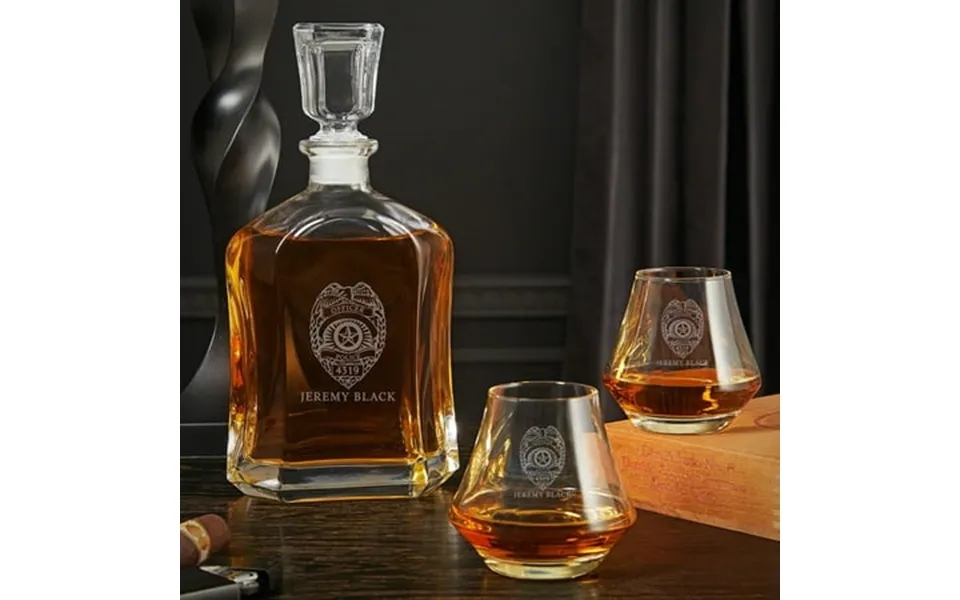 Police Badge Personalized Dimera Argos Decanter Set