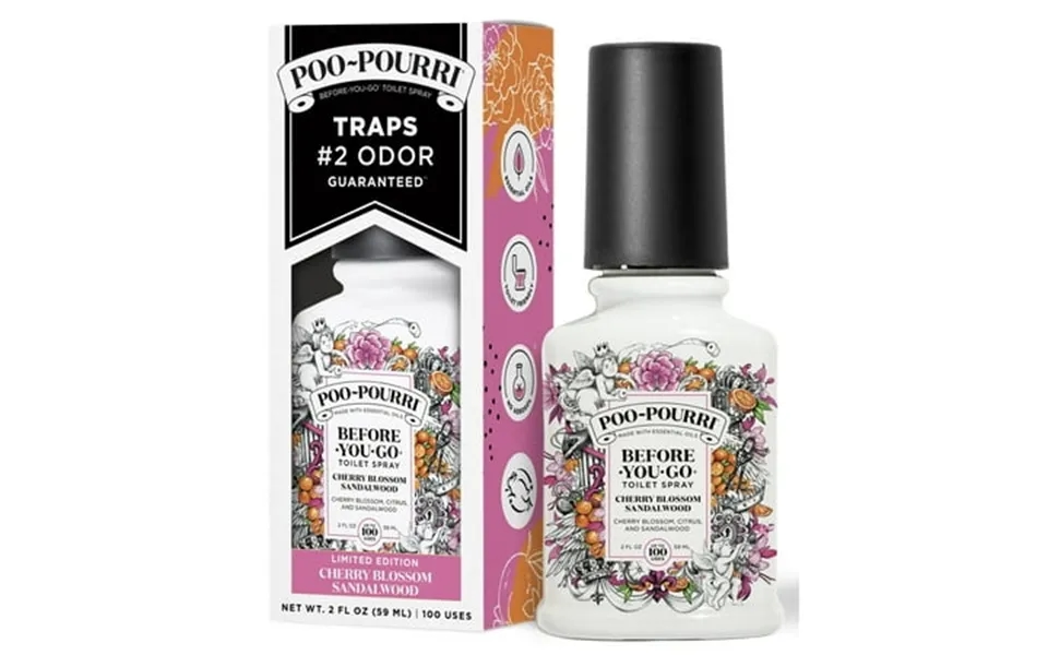 Poo-pourri Before-you-go Toilet Spray Cherry Blossom Sandalwood 2oz - Pack Of 2