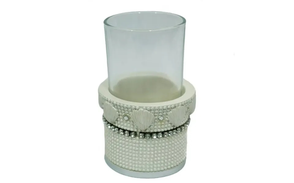 Popular Bath Shells & Diamonds Bathroom Tumbler- Beige