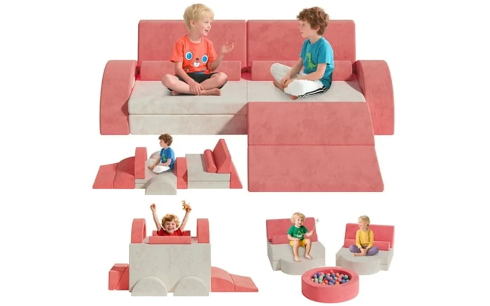 Porkiss 11 Pcs Modular Kids Play Couch Foam Toddler Sofa For Girls Boys Diy Creativing Modular Kids Sofa Modern Floor Co