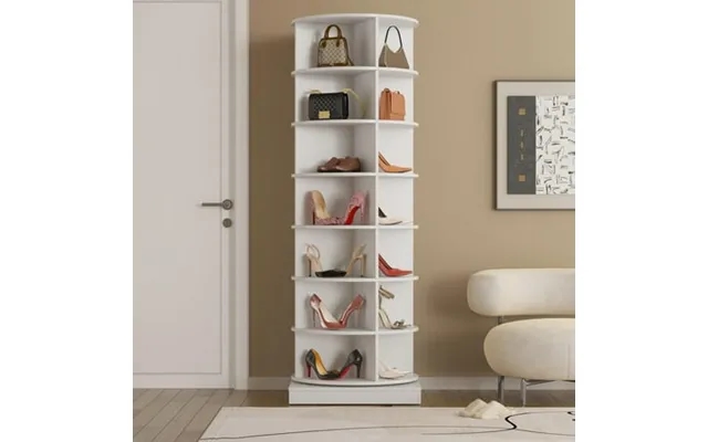 Porkiss 7-layer Rotating Shoe Cabinet Modern Tall Shoe Rack With Open Storage Space Hold 28 Paris Shoes Freestanding 360 product image