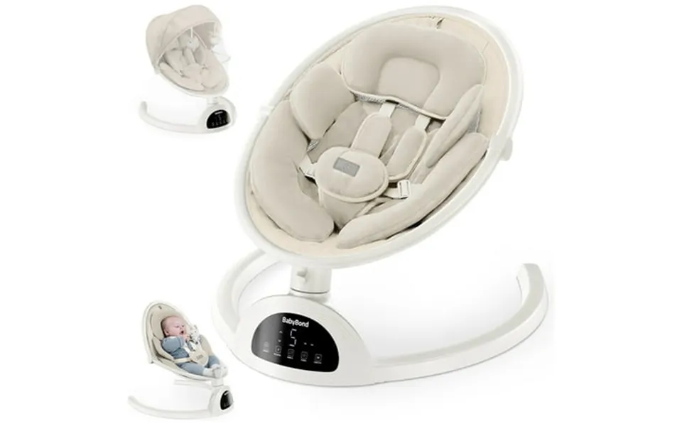 Portable Baby Swings For Infants With 5 Speeds And Remote Control Newborn & Up Unisex Beige