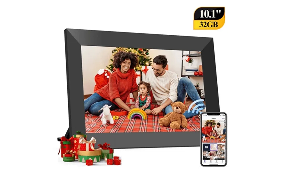 Posrue Wifi Digital Picture Frame 10.1 Inch Ips Touch Screen Smart Cloud Photo Android Uhale With 32gb Storage Easy Setu