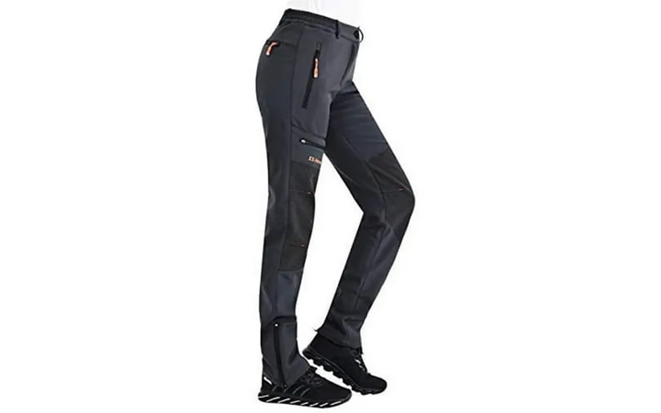 Postropaky Womens Outdoor Snow Ski Pants Waterproof Hiking Insulated Softshell Pants Snowboard Zipper Bottom Leg 313grey