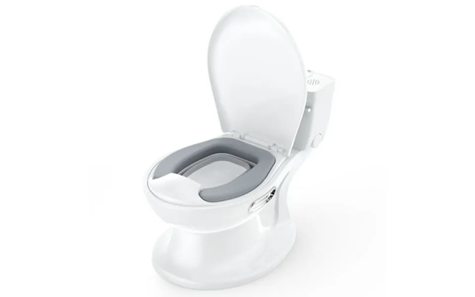 Potty Training Toilet Realistic Potty Training Toilet With Soft Seat Realistic Flushing Sound & Non-slip White