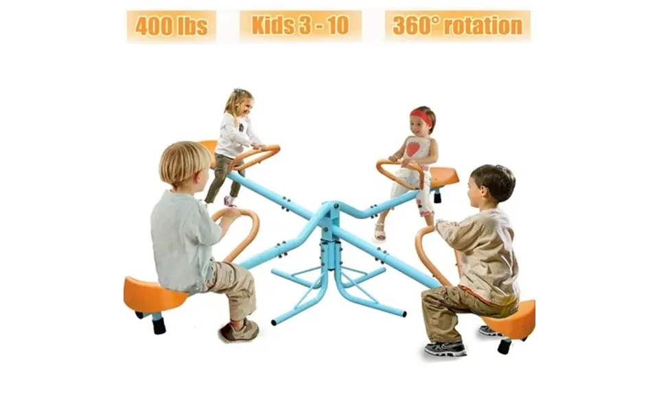Powanli 400lbs Kids Seesaw Teeter Totter Spinning Kids Outdoor Playground Equipment Swiveling 360 Degrees Rotating For K
