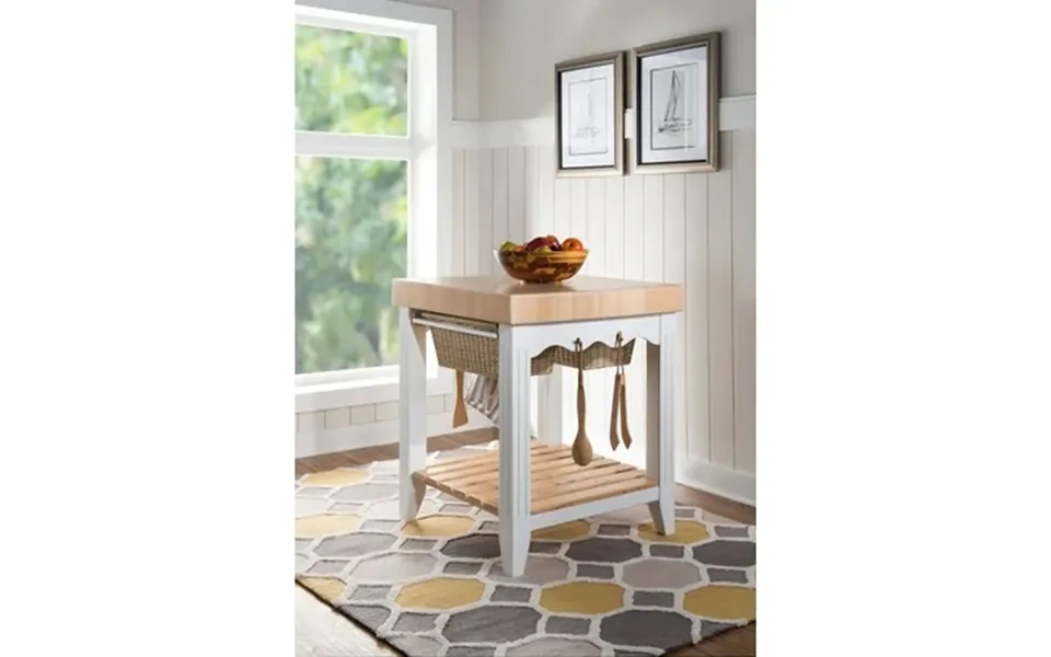 Powell White Kitchen Island