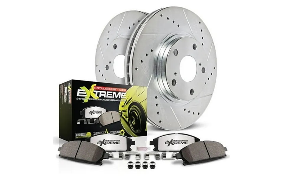 Powerstop Front Z26 Street Warrior Carbon-fiber Ceramic Brake Pad And Drilled And Slotted Rotor Kit Fits Chevrolet Selec