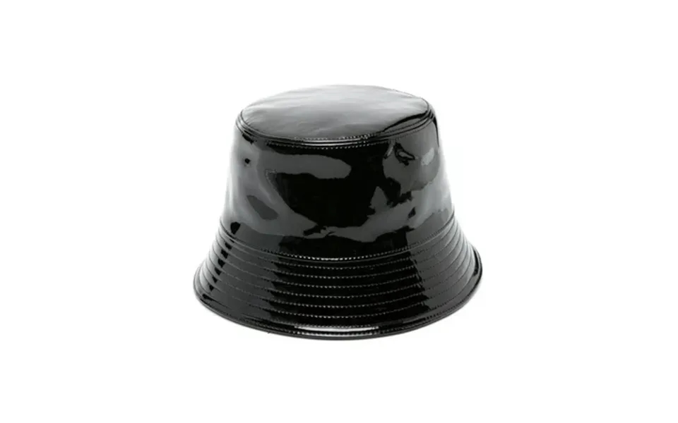 Prada Women S Triangle-logo Patent-leather Bucket Hat Black