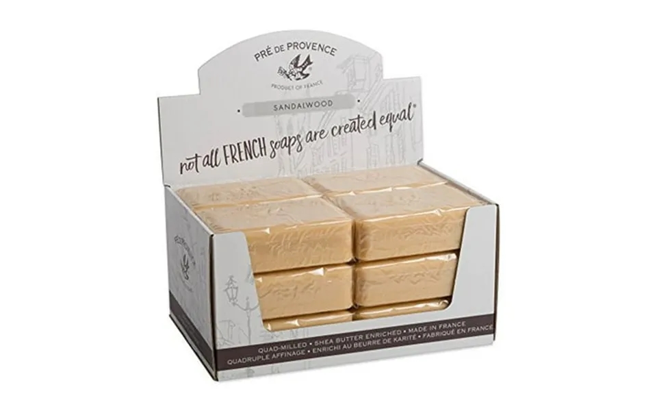 Pre De Provence Artisanal French Soap Bar Enriched With Shea Butter Sandalwood 250 Gram Pack Of 12