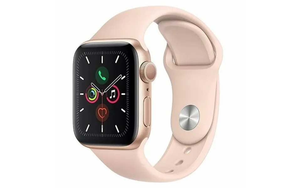 Pre-owned Apple Watch Series 5 40mm Gps Aluminum Gold Case Pink Sport Band Smartwatch