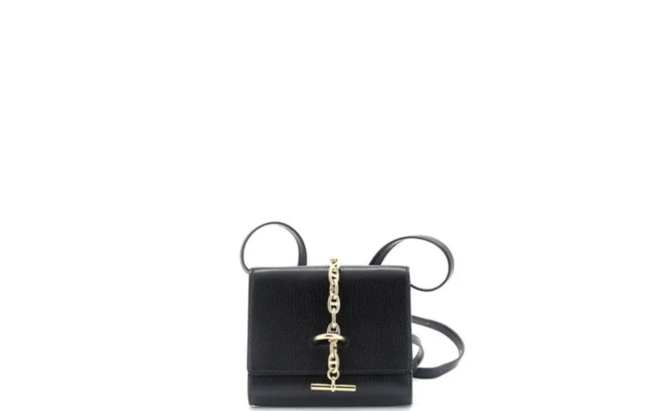 Pre-owned Chaine D Ancre Compact Wallet On Strap Chevre Mysore By Rebag