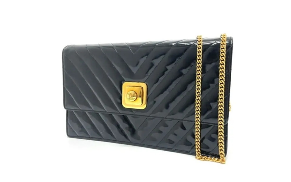 Pre-owned Chanel V-stitch Chevron Bag Chain 2way Crossbody Shoulder Bag Black