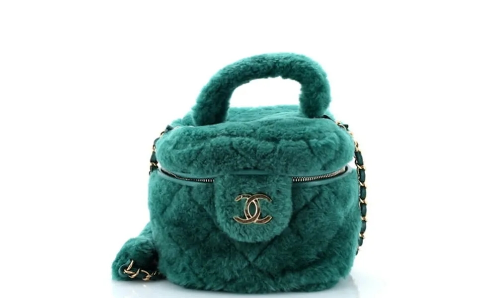 Pre-owned Coconing Top Handle Vanity Case With Chain Quilted Shearling Small By Rebag By Rebag