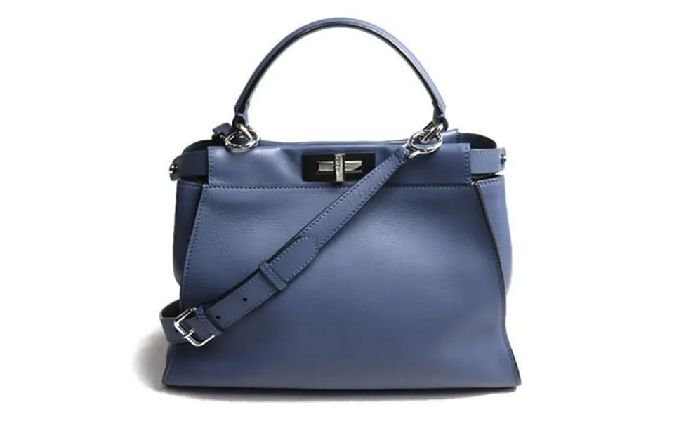 Pre-owned Fendi Peekaboo Regular 2-way Shoulder Bag Blue 8bn290 Women S Good