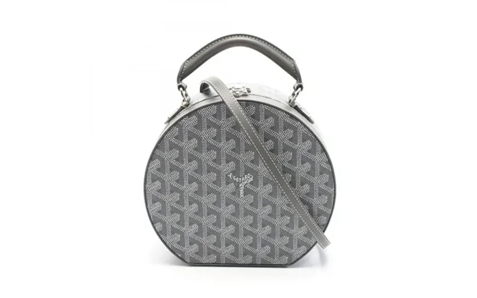 Pre-owned Goyard Hat Box Alto Trunk Bag Handbag Coated Canvas Leather Women S Gray