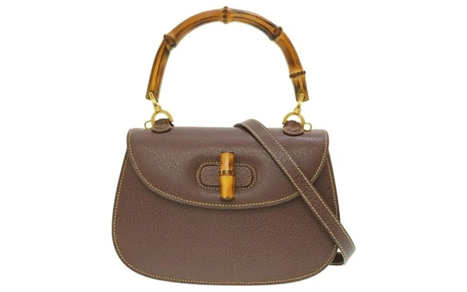 Pre-owned Gucci Bamboo Shoulder Handbag Leather Brown Good
