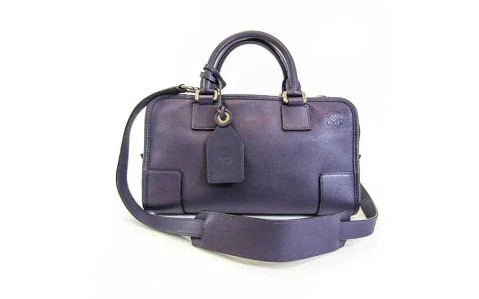 Pre-owned Loewe Amazona 352.30.n03 Women S Leather Handbag Shoulder Bag Purple Good