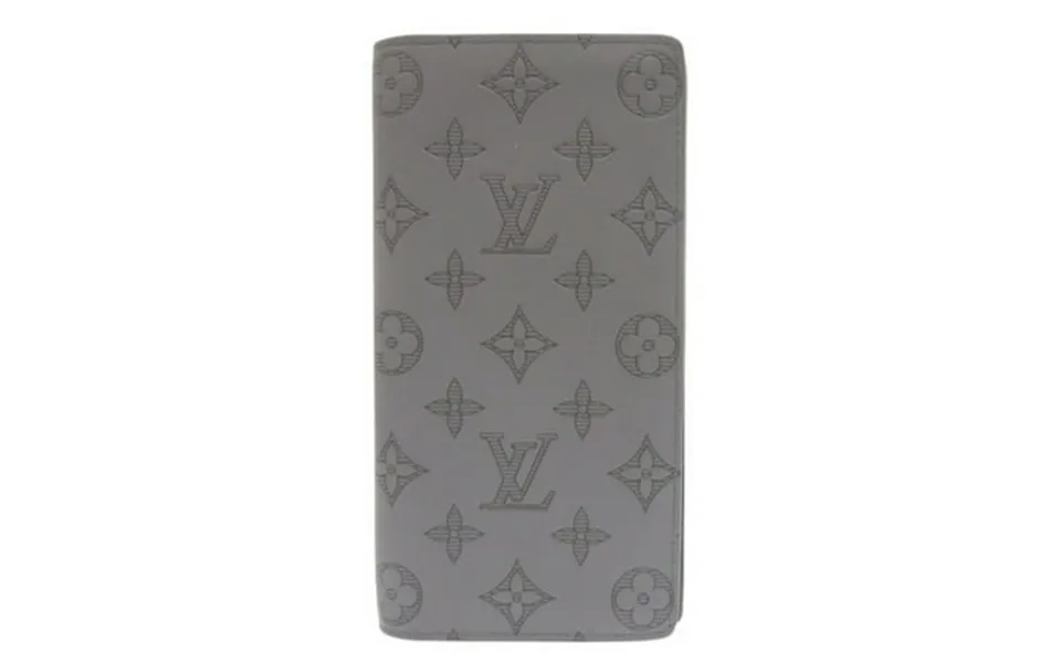 Pre-owned Louis Vuitton Portefeuille Plaza M81335 Monogram Shadow Leather Grey Long