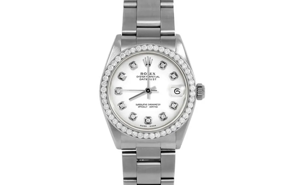 Pre-owned Rolex 6827 Midsize Ladies 31mm Datejust Wristwatch White Diamond 3 Year Warranty