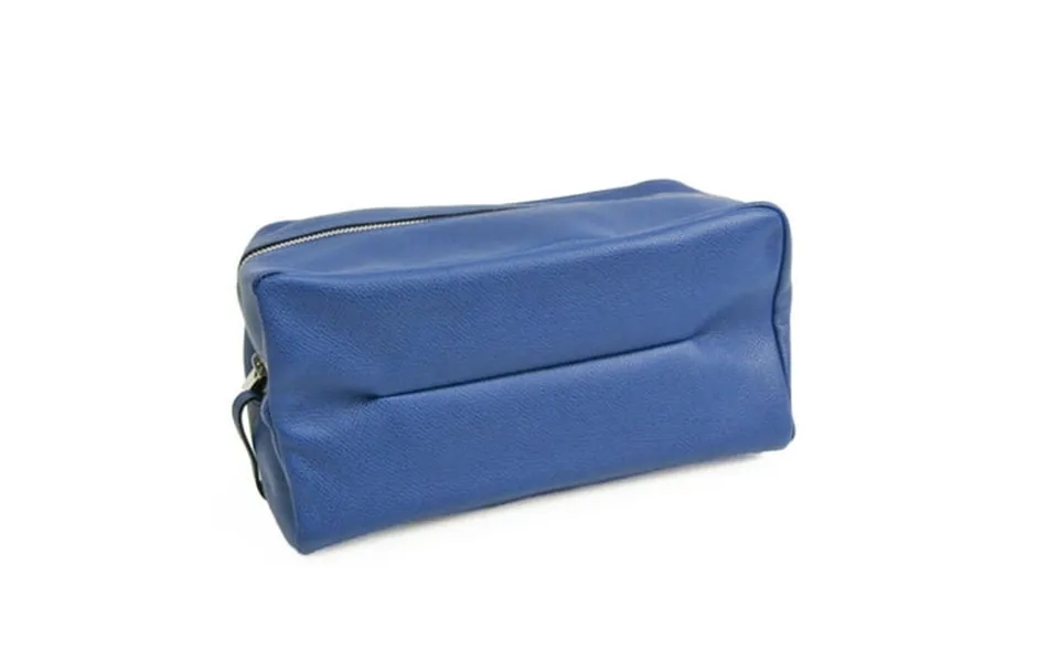 Pre-owned Valextra Large Beauty Case V6a68 Unisex Leather Clutch Bag Pouch Royal Blue