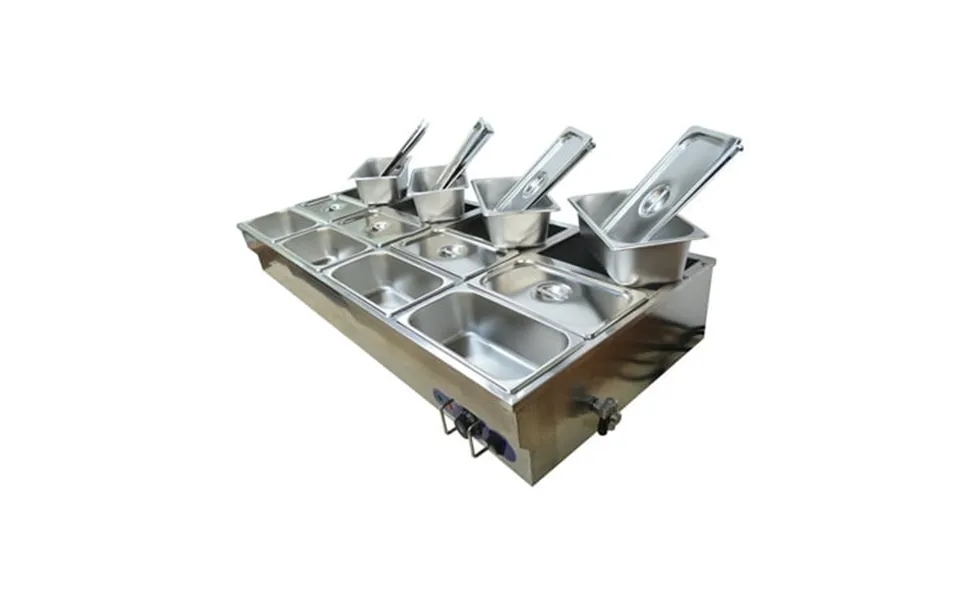 Preasion 12 Pan Food Warmer Steam Heater Soup Warmer Stove Restaurants Hotels Canteen