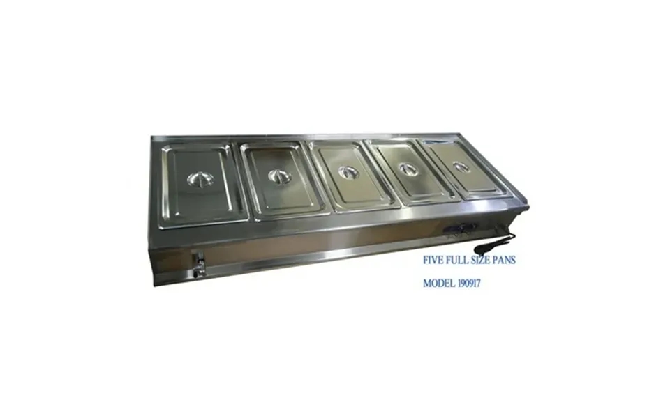 Preasion 5-pan Food Warmer Steamer Stove Canteen Buffet Steam Heater Table Stainless Steel