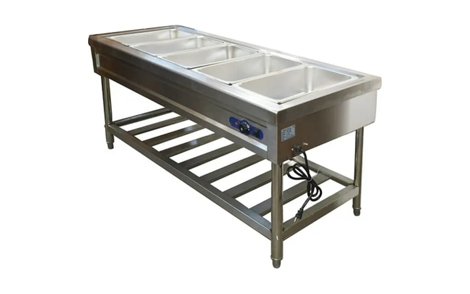 Preasion 5-pan Food Warmer Stove Bain-marie Canteen Buffet Steam Heater Table With Bracket
