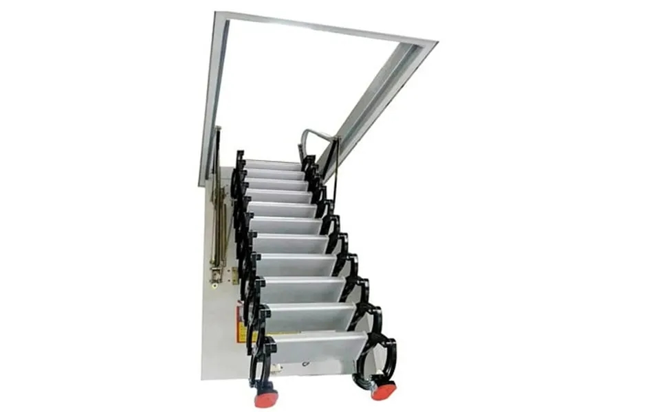 Preasion Hidden Ceiling Attic Ladder Carbon Steel 27.6*47.2in Black 9