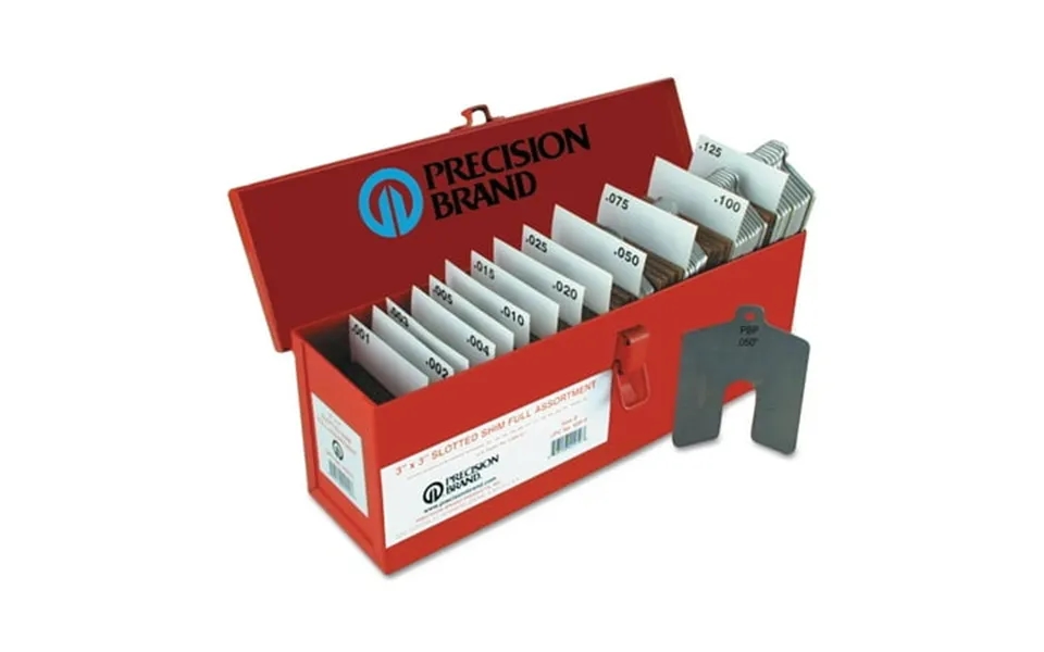 Precision Brand Slotted Shim Assortment Kits 2 X 2 In .001-1 8 Thick Full Asst