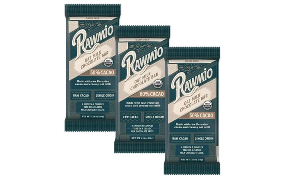 Premium Oat Milk Chocolate Bar - Organic Gluten- 50% Cacao Pack Of 3 1