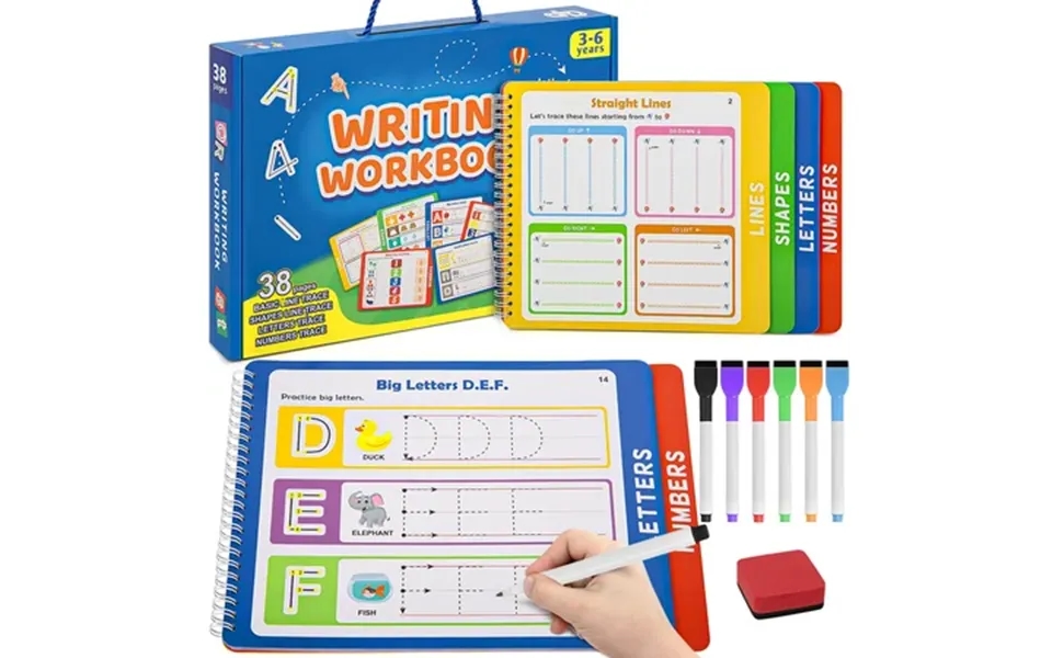 Preschool Learning Activities Tracing Books For Kids Ages 3-6 Resuable Handwriting Practice - Letter Number Tracing For