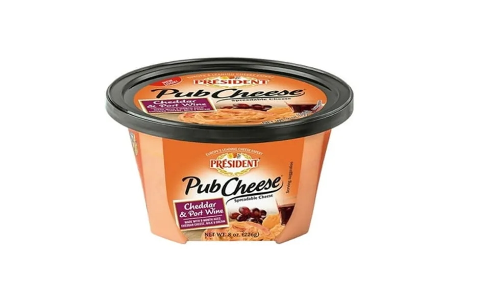 President Pub Cheese Cheddar And Port Wine 8oz 6 Pack